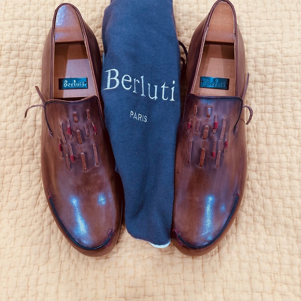 Brown Leather Slip-On Loafers